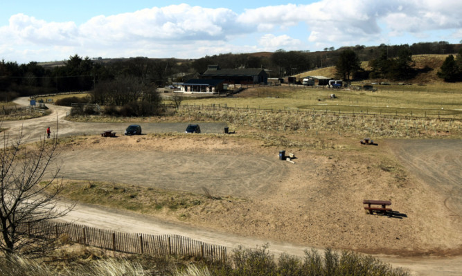 The cafe and car park area at Lunan Bay.