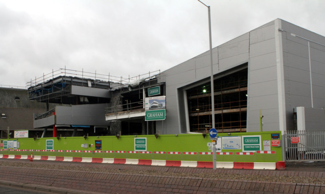 The new Kirkcaldy Leisure Centre on the Esplanade under construction.