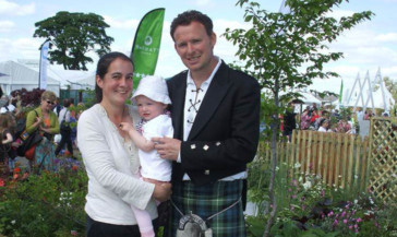 Steve with wife Nicky and daughter Lauren at Gardening Scotland.