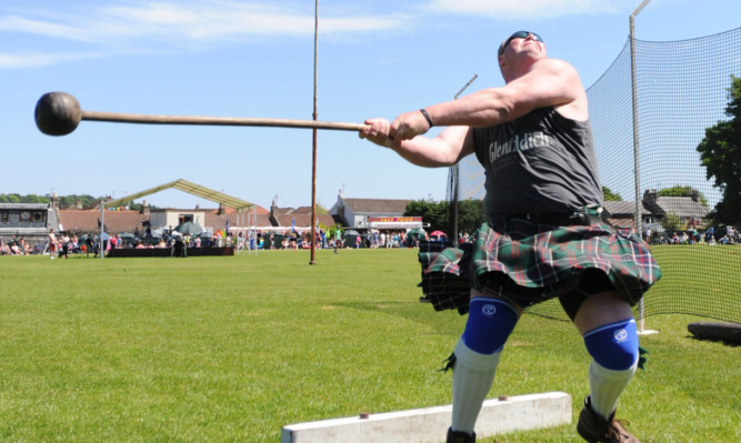 Bruce Robb competes in the hammer competition at Cupar Highland Games.