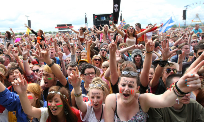 Crowds at T in the Park in 2011.