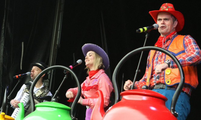 The Singing Kettle during their performance at the Glamis Gathering in May.