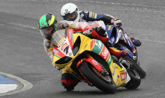 Action from the British Superbikes at Knockhill in 2011.