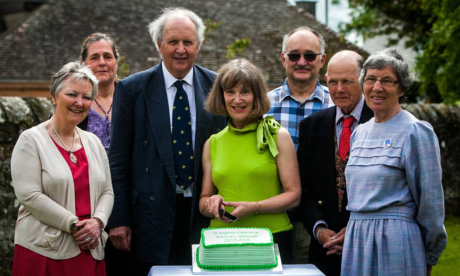 From left: Elspeth Caldow, Linda Freeman, Alexander McCall Smith and his wife Dr Elizabeth McCall Smith, John Colebourn, James Henry and Claudia Pleass.