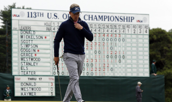 Luke Donald finished off his first round in disappointing fashion.