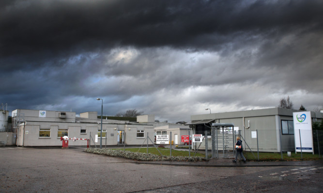 The factory at Coupar Angus where two members of staff were involved in a chemical scare.