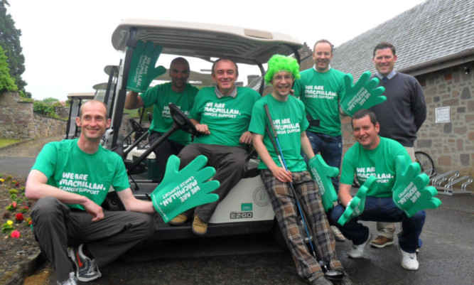 Some of the players from the Lynedoch Golf League who are taking part in the longest day golf challenge for Macmillan on June 22. From left: Craig Russell, Scott Byers, Duncan Paton, Austin Smith, Graeme Lackie, Steven Thomson and Peter Moon.