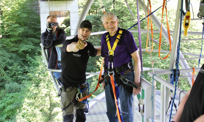 Bob Steele says he will do it again after becoming the oldest bungee jumper in Europe on his 90th birthday.