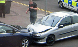 The cars involved in Thursday's crash.