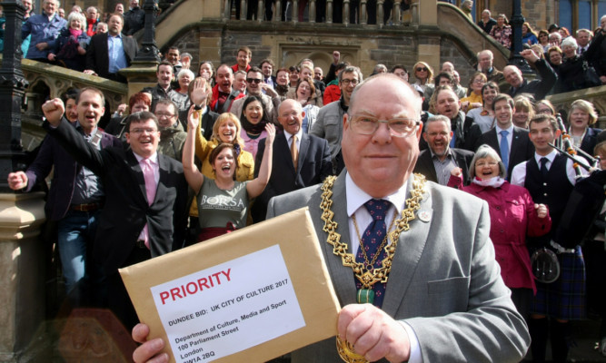 Lord Provost Bob Duncan preparing to submit Dundee's bid in April.