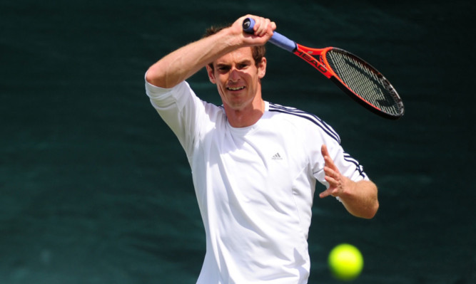 Andy Murray during a practice session.