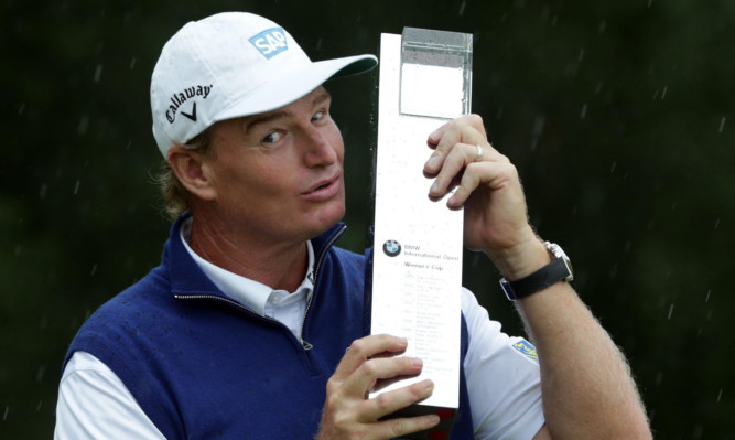 Ernie Els with the BMW International Open trophy after his one-shot victory.