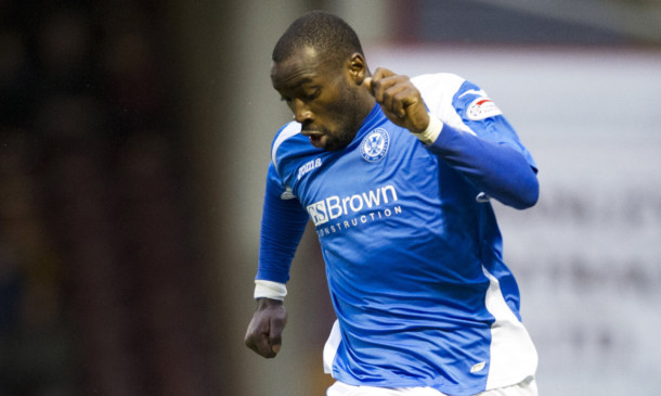 Gregory Tade in action for St Johnstone.