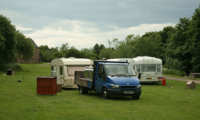 Travellers at Brothock Valley, a site they have now left.