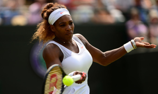 Serena Williams in action against Caroline Garcia.
