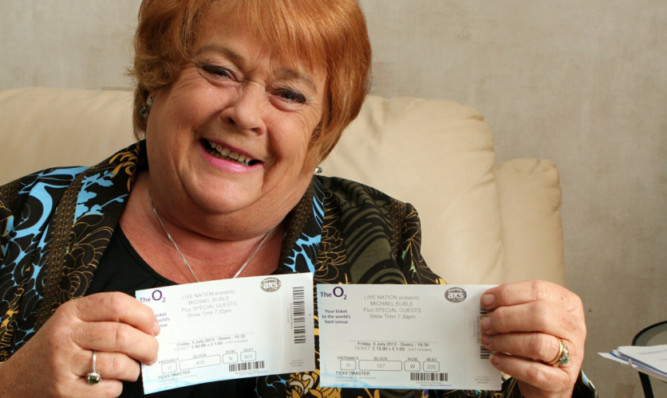 Agnes Neish with her Michael Buble tickets.