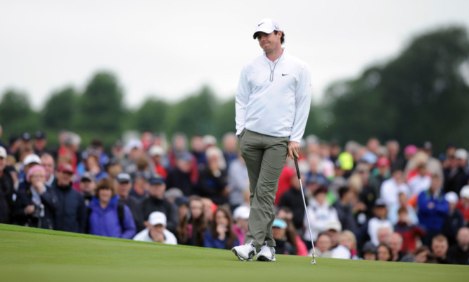 Rory McIlroy looks dejected during day 2 of the competition.