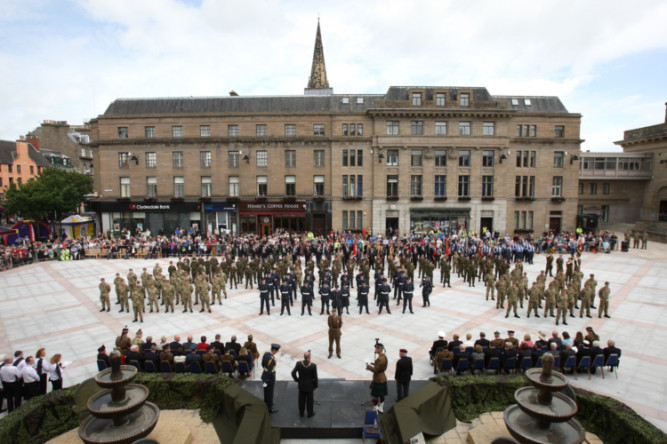 Service personnel gathered in Dundees City Square to mark Armed Forces Day.