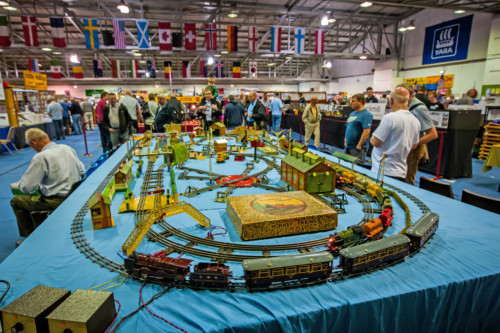 Train enthusiasts gather in Perth for a model railway exhibition.