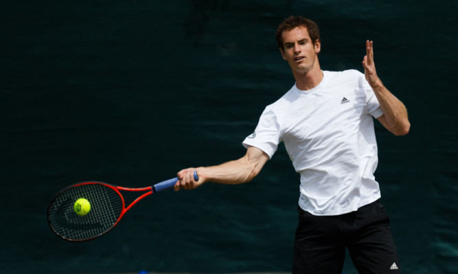 Andy Murray during a practice session.