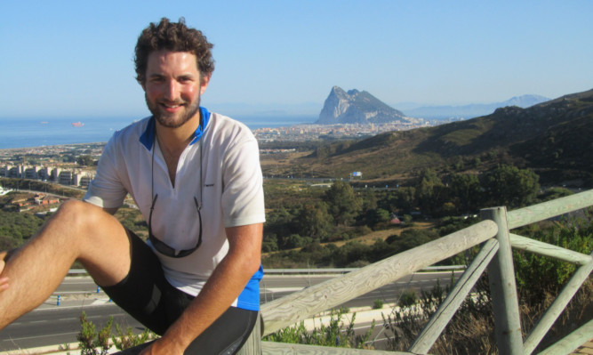 Master of Stormont William Murray on a previous cycle trip, to Gibraltar.