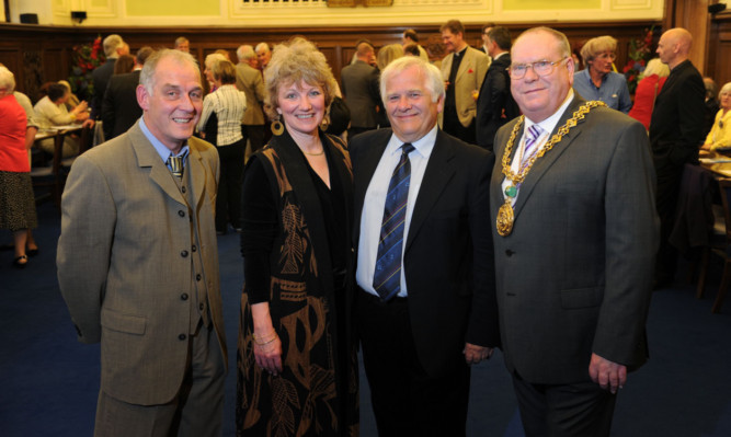 From left: Alan Duncan of Grey Lodge Settlement, Dr Suzanne Zeedyk, author Eddie Small and Lord Provost Bob Duncan.