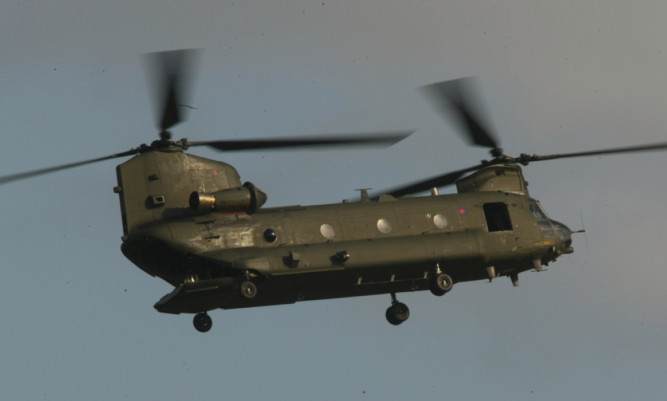 A number of residents were disturbed by a low-flying Chinook helicopter.