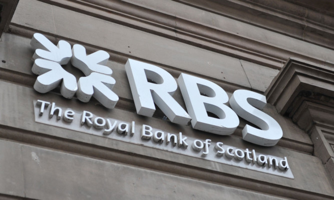 An RBS sign on a bank in Dundee