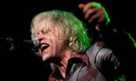 Bob Geldof performing.