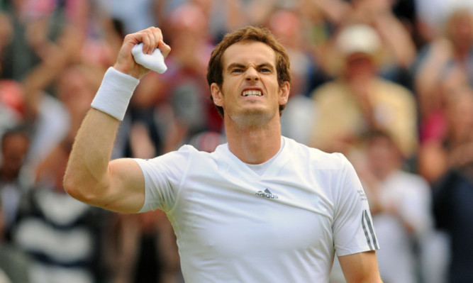 Andy Murray celebrates defeating  Fernando Verdasco.