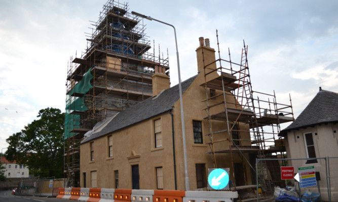 Hew Scott Hall, St Nicholas Tower and Wester Anstruther Town Hall are being transformed by a major project that will continue until November.