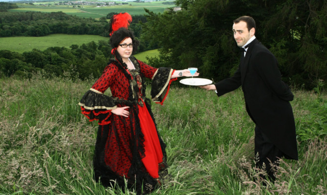 Lady Sandra and her butler for the day, Mr Watson.