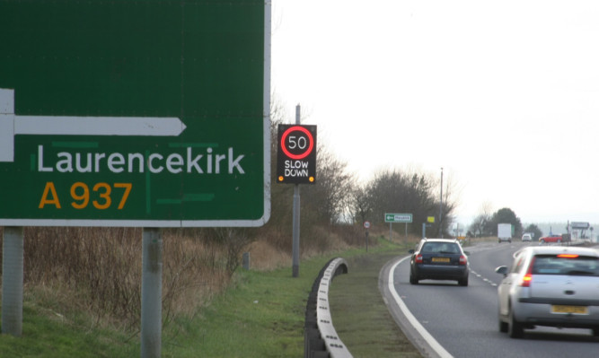 The Laurencekirk junction on the A90.