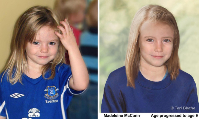 Madeline McCann and an impression of how she may look now.