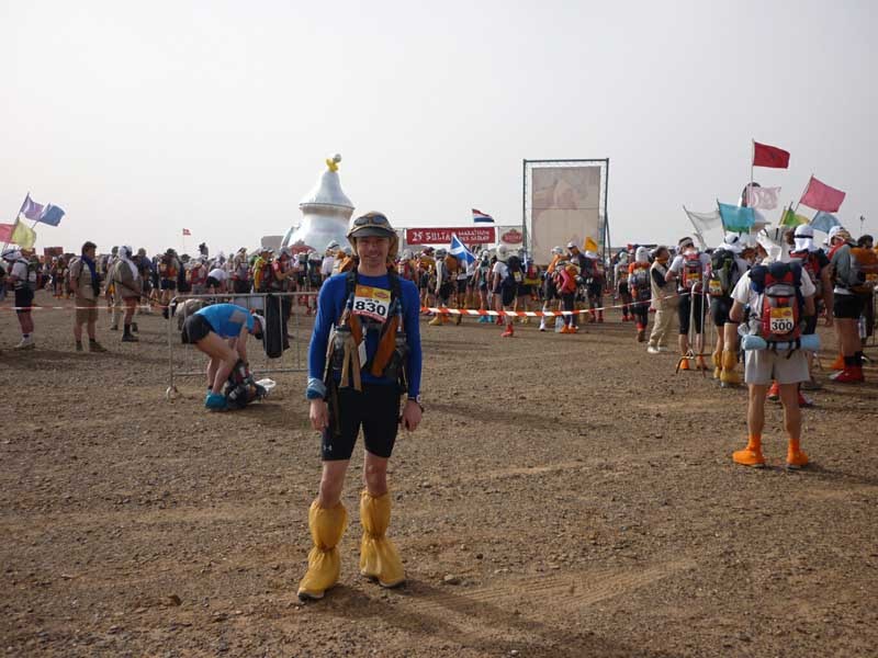 Graham Brown Forfar 18/4 Marathon.

Supplied pic. Story Forfar office.

Gavin Durston about to set out on the Marathon des Sables challenge.
ends