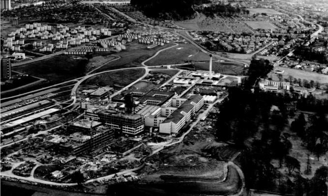 Ninewells Hospital under construction.