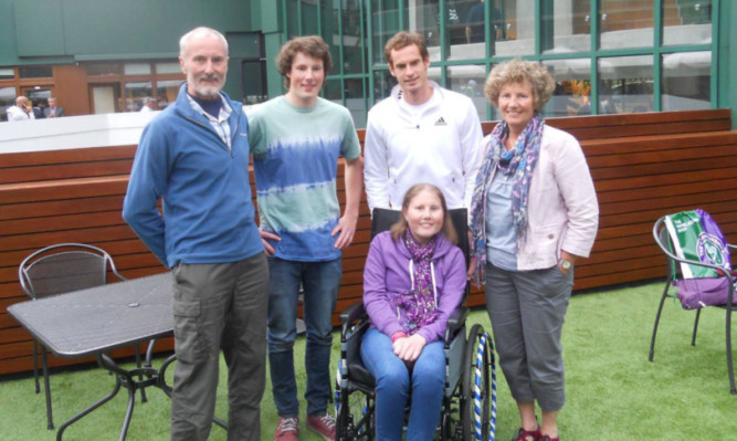 Esme and family meeting Andy Murray at the start of Wimbledon.