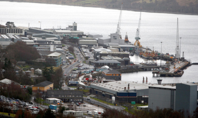 The Faslane Navy base on the Clyde.