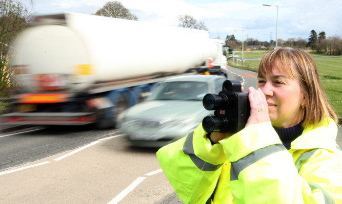 Volunteer Trudy Duffy-Wigman was one of the residents keeping an eye on speeding motorists in the Crook of Devon scheme.
