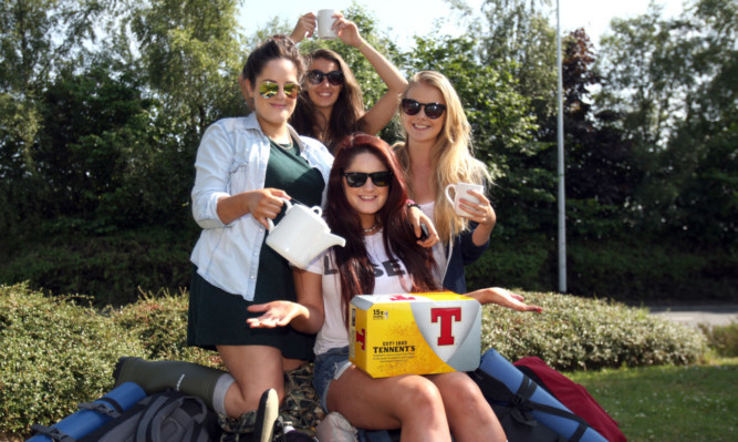 T volunteers Clodagh Hamill, Katie Hamill, Annabel Farnood and Ella Wyllie at the site.