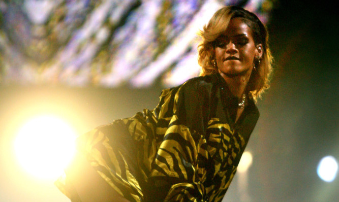 Rihanna headlining the Main Stage at T in the Park on Saturday night.