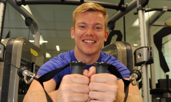 Lee Walkingshaw tries out the new gym.