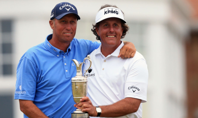 Phil Mickelson (with former caddie Jim McKay) won the Open in 2013.