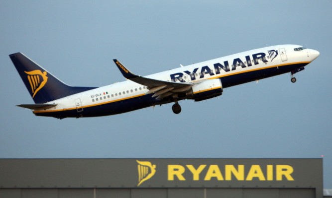 The Ryanair flight resumed its journey after a short safety check. (library photo)