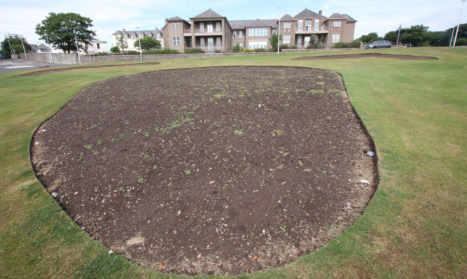 The empty flower beds at Infirmary Brae, Arbroath.