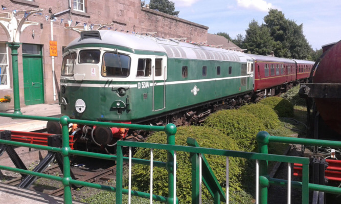 One of the locomotives at Caledonian Railway.