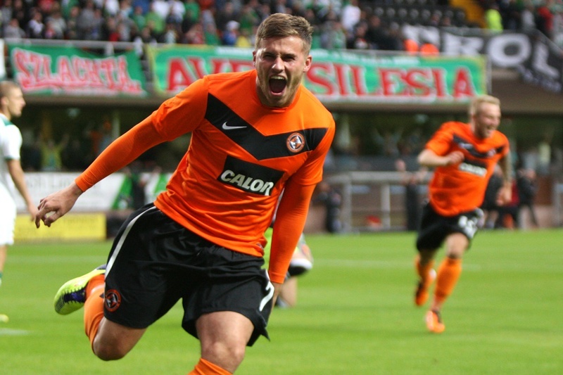 Kris Miller, 21/07/11. Dundee Utd V Slask Warcaw. Goodie celebrates.