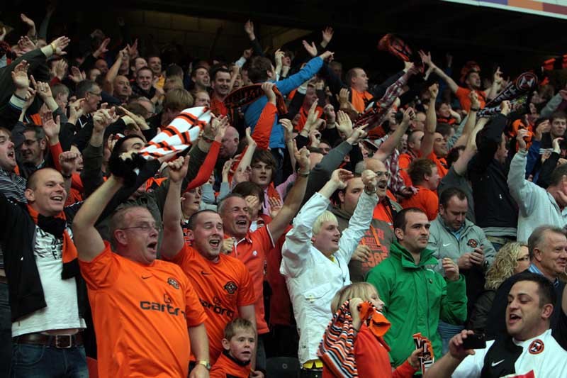 John Stevenson, Courier, 21/07/11. Dundee. Football.Dundee United v Slask Wroclaw.Pic shows happy United fans.