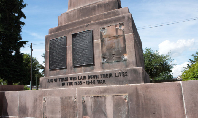 Metal plaques have been taken from the war memorial.