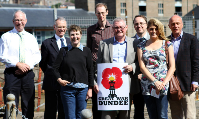 Members of the 'Great War Dundee' partnership with the new logo.